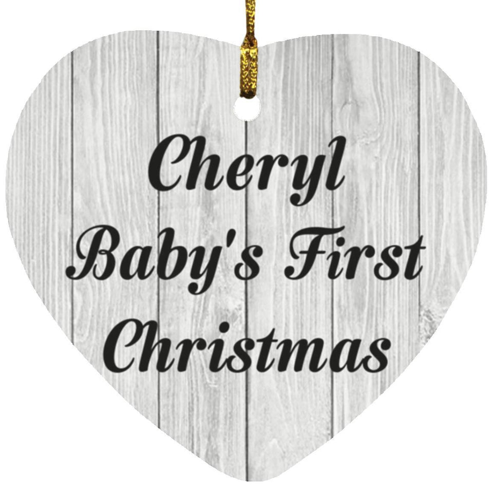 Cheryl Baby's First Christmas - Heart Ornament F