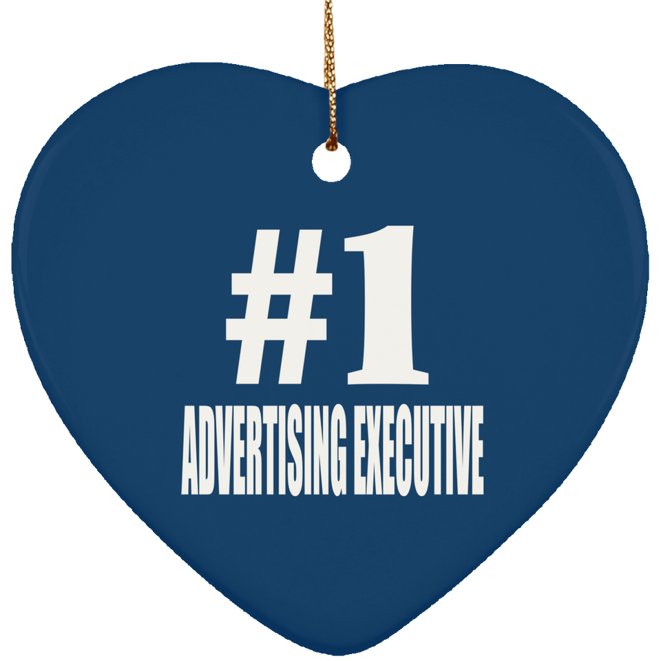 Number One #1 Advertising Executive - Heart Ornament