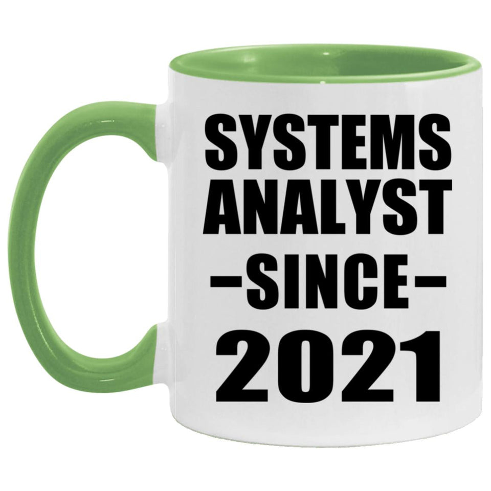 Systems Analyst Since 2021 - 11oz Accent Mug Green