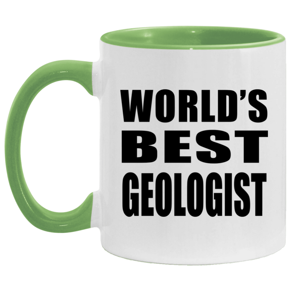 World's Best Geologist - 11oz Accent Mug Green