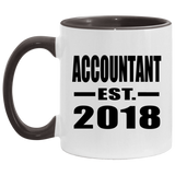 Accountant Established EST. 2018 - 11oz Accent Mug Black