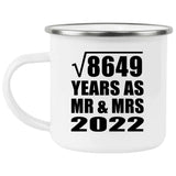 93rd Anniversary Square Root of 8649 Years As Mr & Mrs 2022 - 12oz Camping Mug