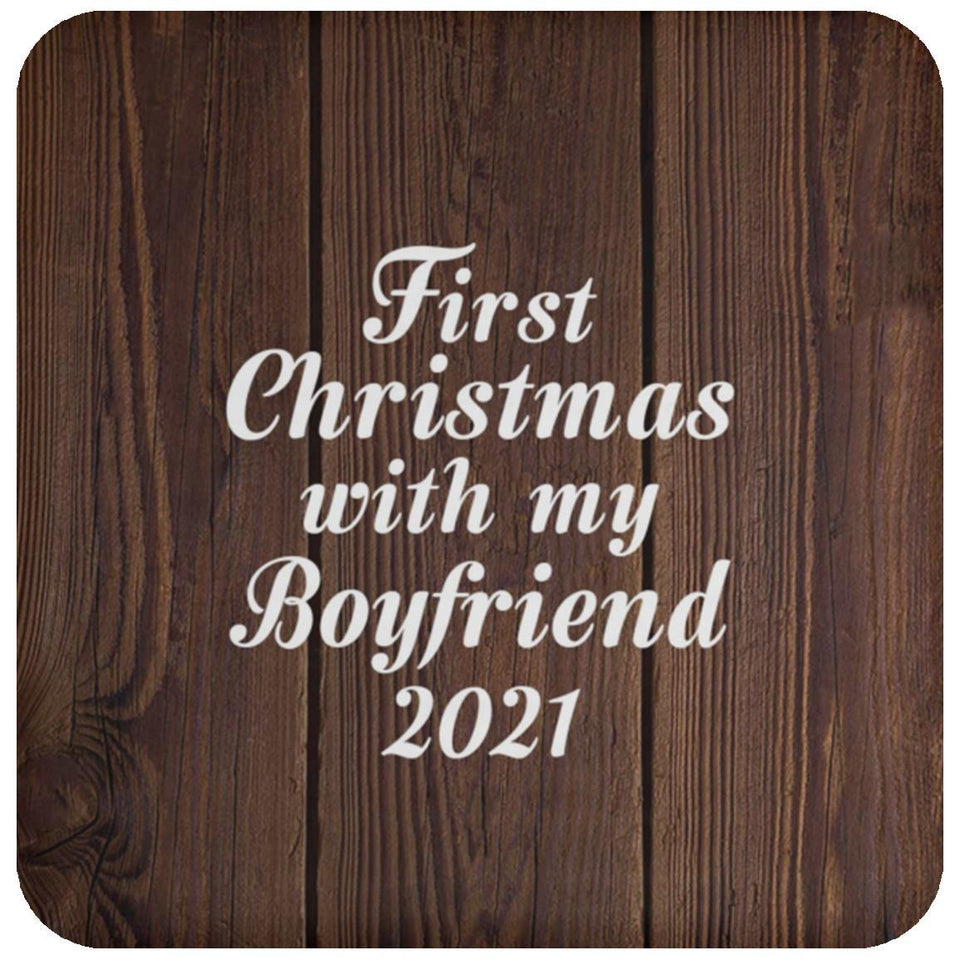 First Christmas With My Boyfriend 2021 - Drink Coaster D