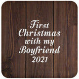 First Christmas With My Boyfriend 2021 - Drink Coaster D