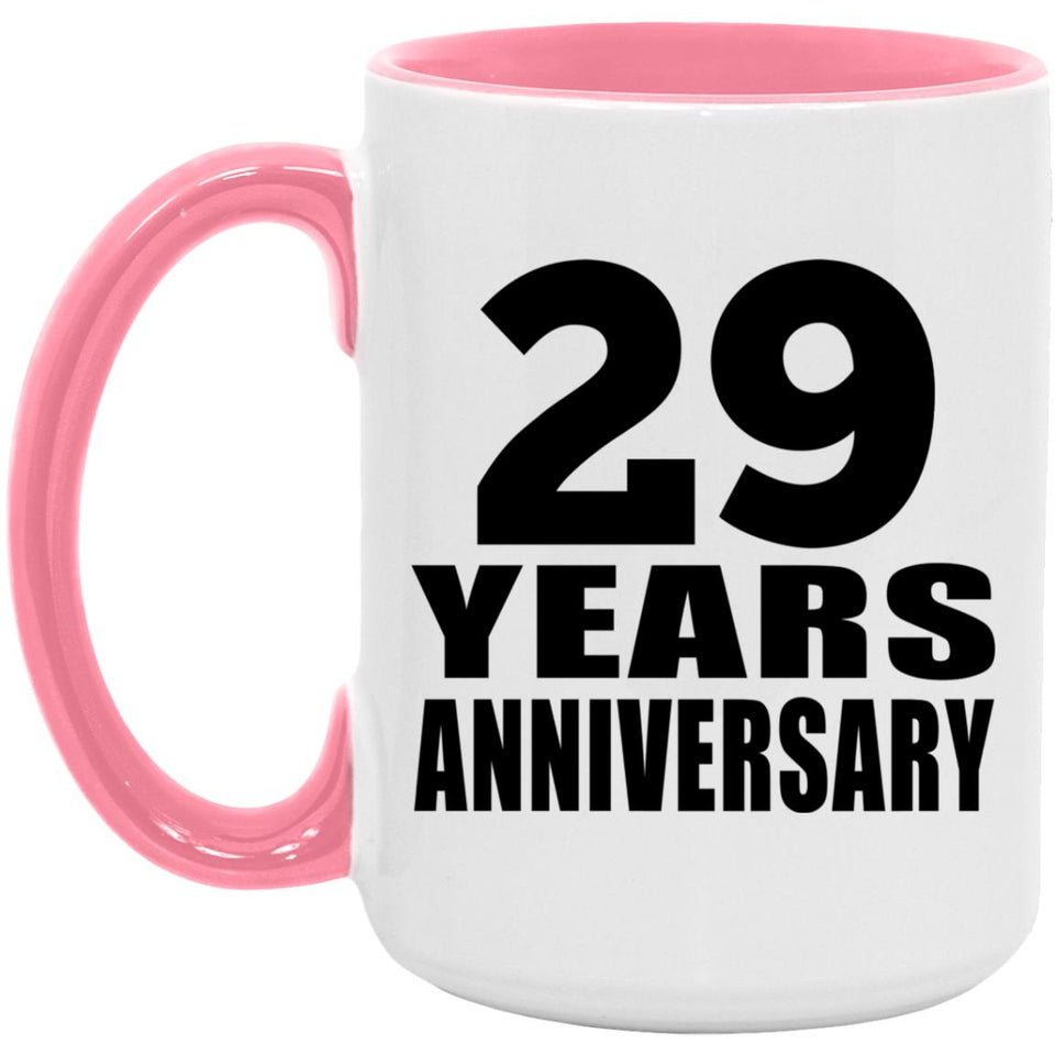 29th Anniversary 29 Years Anniversary - 15oz Accent Mug Pink