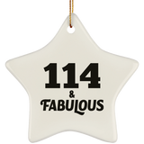 114th Birthday 114 & Fabulous - Star Ornament