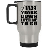 43rd Anniversary Square Root of 1849 Years Lifetime To Go - Silver Travel Mug