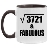 61st Birthday Square Root of 3721 & Fabulous - 11oz Accent Mug Black