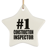 Number One #1 Construction Inspector - Star Ornament