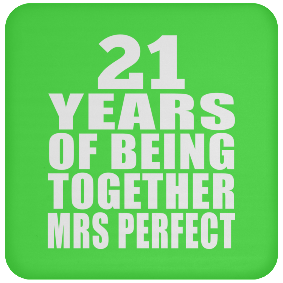 21st Anniversary 21 Years Of Being Mrs Perfect - Drink Coaster