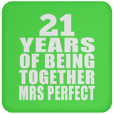 21st Anniversary 21 Years Of Being Mrs Perfect - Drink Coaster