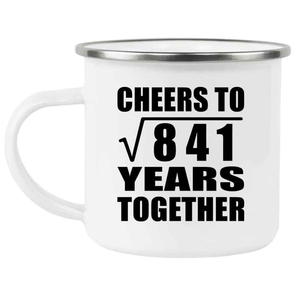 29th Anniversary Cheers To Square Root of 841 Years Together - 12oz Camping Mug