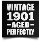 123rd Birthday Vintage 1901 Aged Perfectly - Poster Square