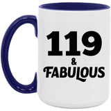 119th Birthday 119 & Fabulous - 15oz Accent Mug Purple