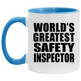 World's Greatest Safety Inspector - 11oz Accent Mug Blue