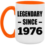 48th Birthday Legendary Since 1976 - 15oz Accent Mug Orange