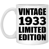 91st Birthday Vintage 1933 Limited Edition - 11oz Coffee Mug