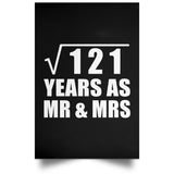 11th Anniversary Square Root of 121 Years As Mr & Mrs - Poster Portrait