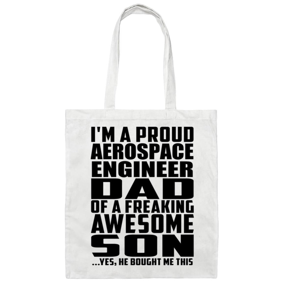 Proud Aerospace Engineer Dad Of Awesome Son - Tote Bag White