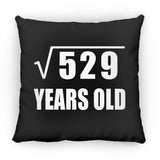 23rd Birthday Square Root of 529 Years Old - Throw Pillow Black