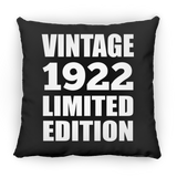 102nd Birthday Vintage 1922 Limited Edition - Throw Pillow Black