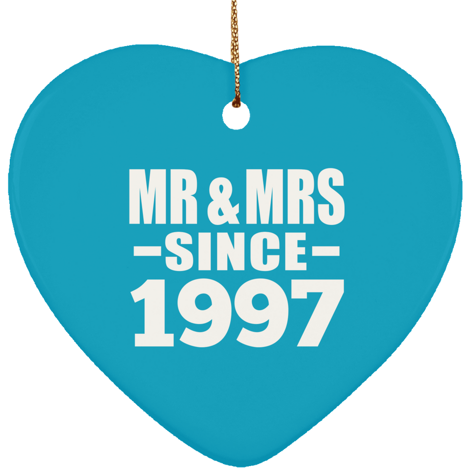 27th Anniversary Mr & Mrs Since 1997 - Heart Ornament