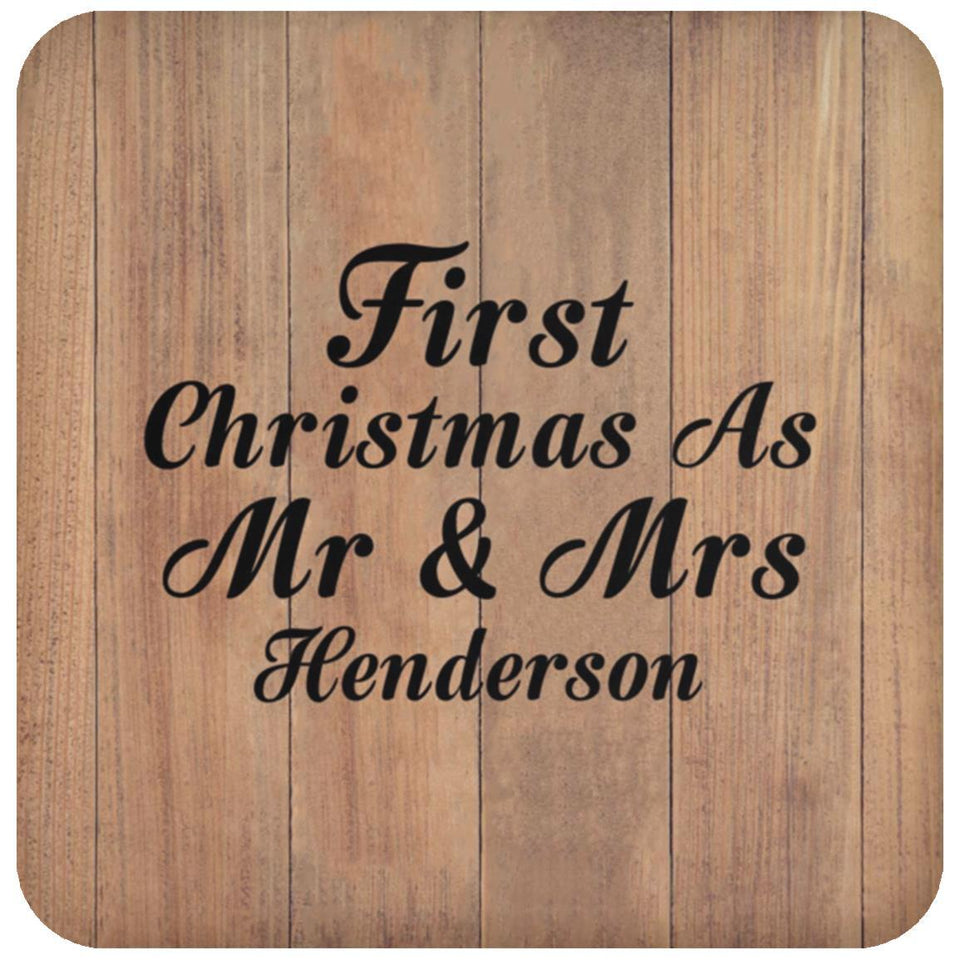 First Christmas As Mr & Mrs Henderson - Drink Coaster C