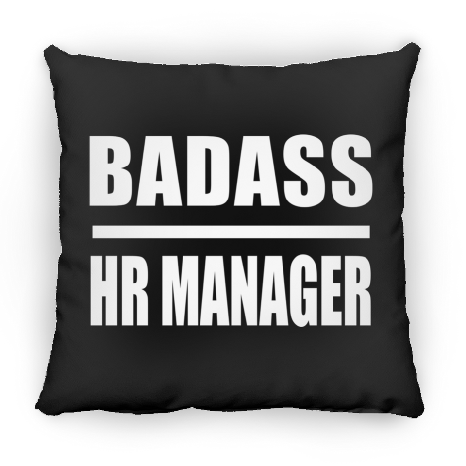 Badass HR Manager - Throw Pillow Black