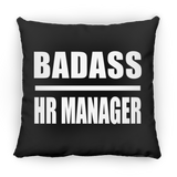 Badass HR Manager - Throw Pillow Black