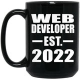 Web Developer Established EST. 2022 - 15oz Coffee Mug Black