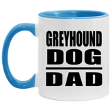 Greyhound Dog Dad - 11oz Accent Mug Blue
