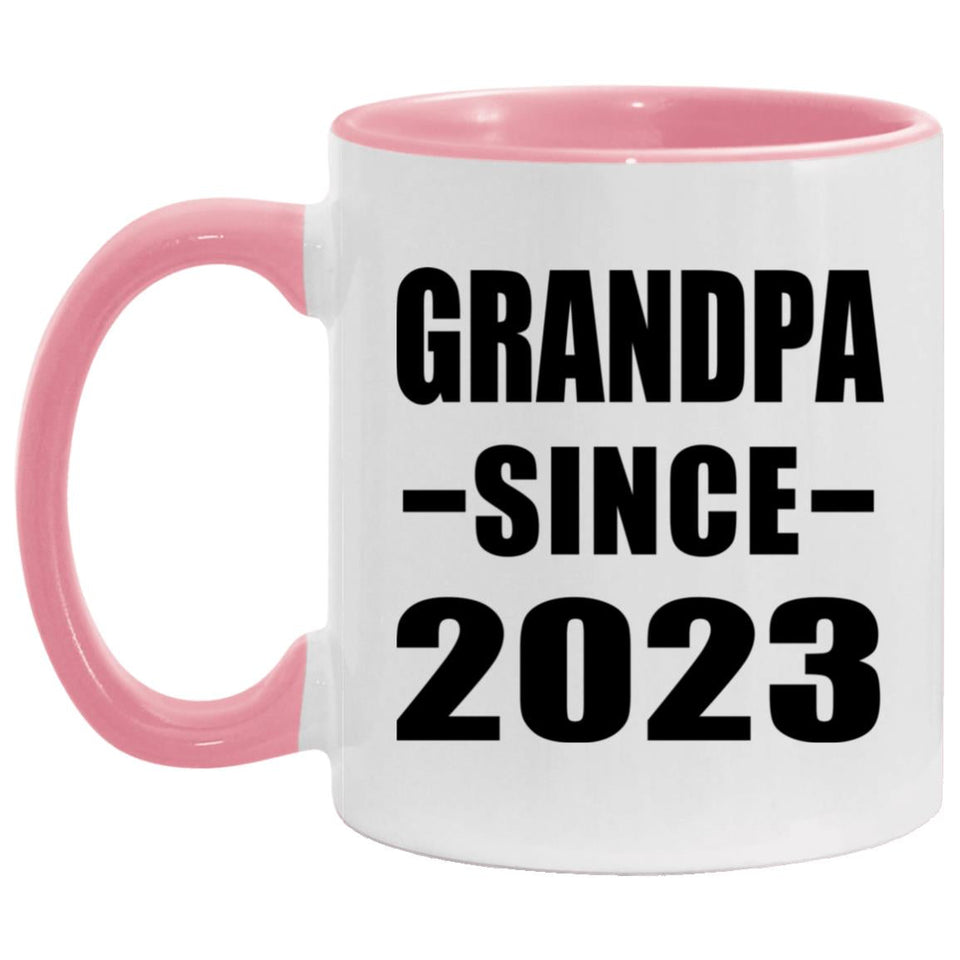 Grandpa Since 2023 - 11oz Accent Mug Pink