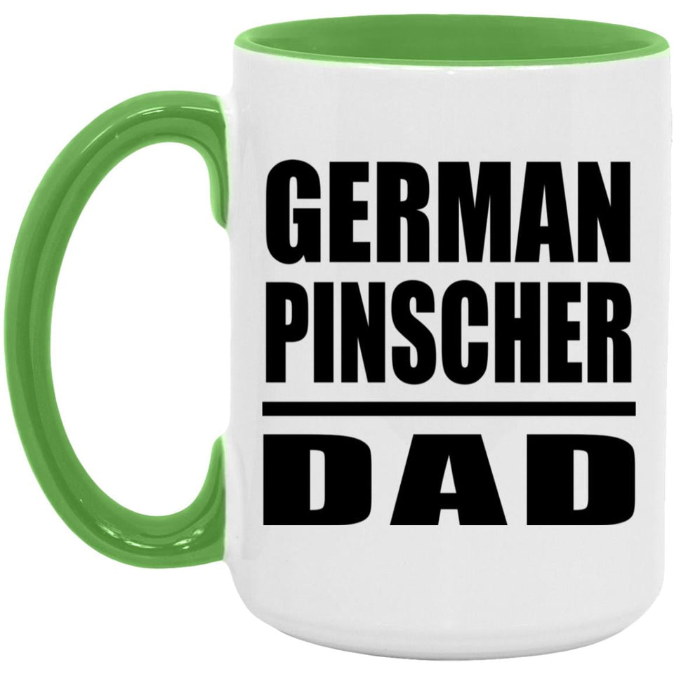 German Pinscher Dad - 15oz Accent Mug Green