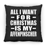 All I Want For Christmas Is My Affenpinscher - Throw Pillow Black