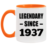 87th Birthday Legendary Since 1937 - 11oz Accent Mug Orange
