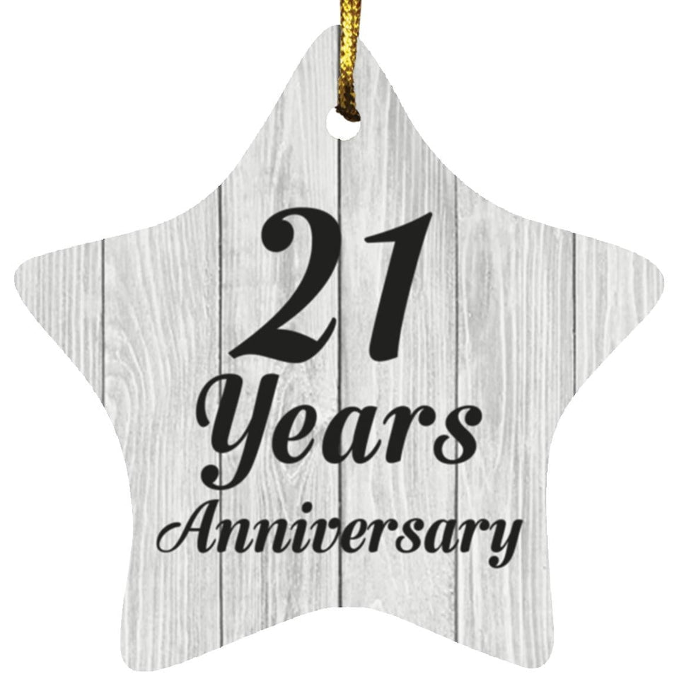 21st Anniversary 21 Years Anniversary - Star Ornament F