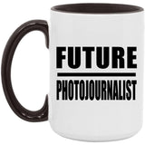 Future Photojournalist - 15oz Accent Mug Black