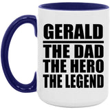 Gerald The Dad The Hero The Legend - 15oz Accent Mug Purple