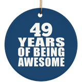 49th Birthday 49 Years Of Being Awesome - Circle Ornament
