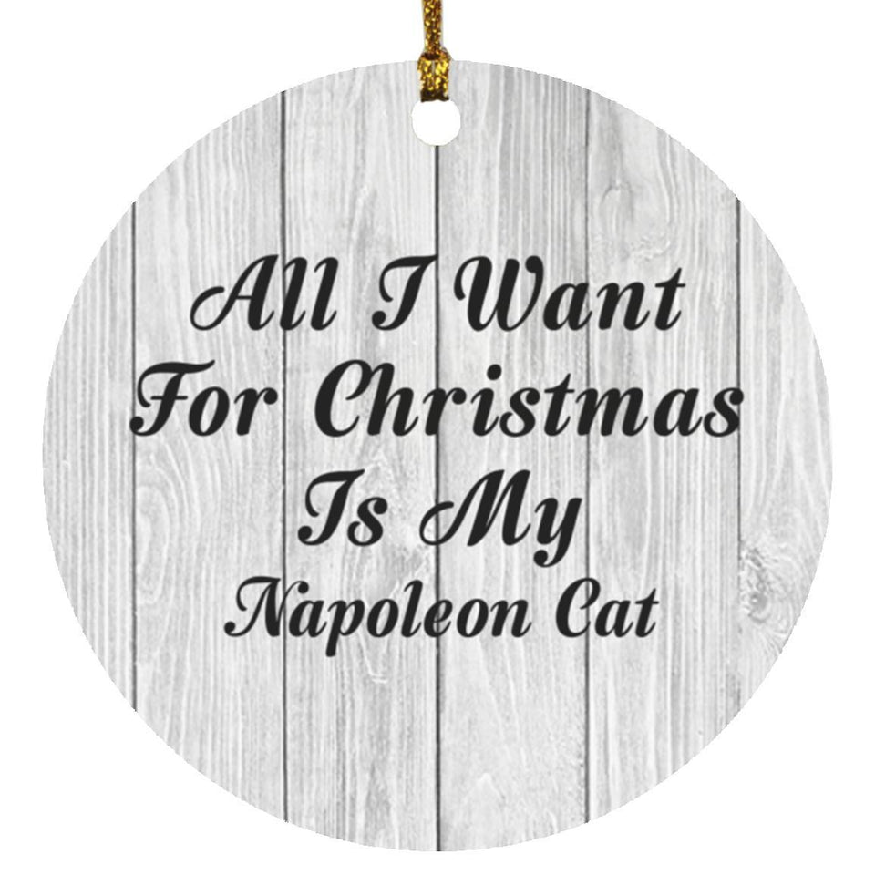 All I Want For Christmas Is My Napoleon Cat - Circle Ornament F