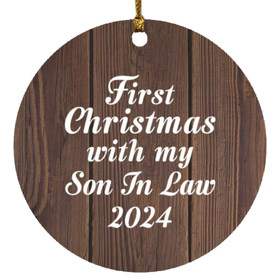 First Christmas With My Son In Law 2024 - Circle Ornament D