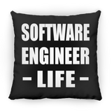 Software Engineer Life - Throw Pillow Black