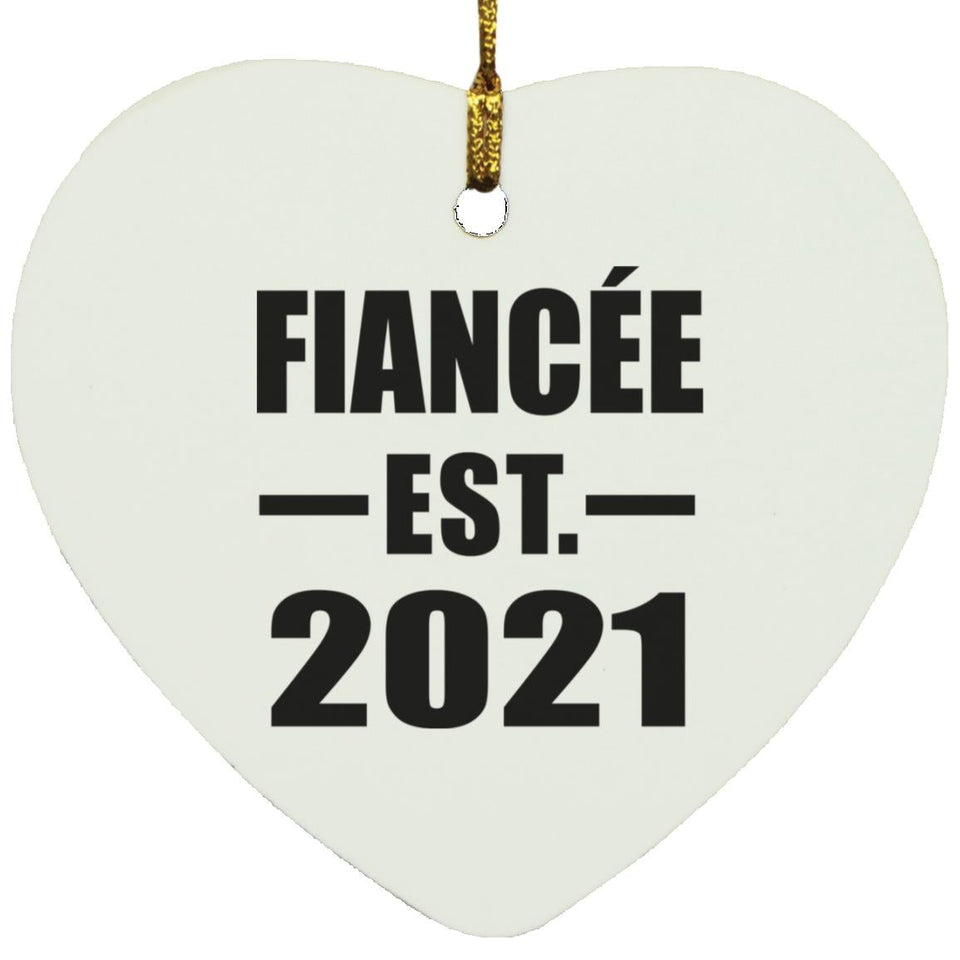 Fiancee Established EST. 2021 - Heart Ornament