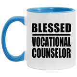 Blessed Vocational Counselor - 11oz Accent Mug Blue