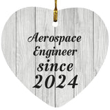 Aerospace Engineer Since 2024 - Heart Ornament F