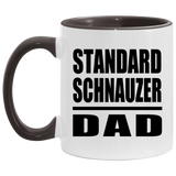 Standard Schnauzer Dad - 11oz Accent Mug Black