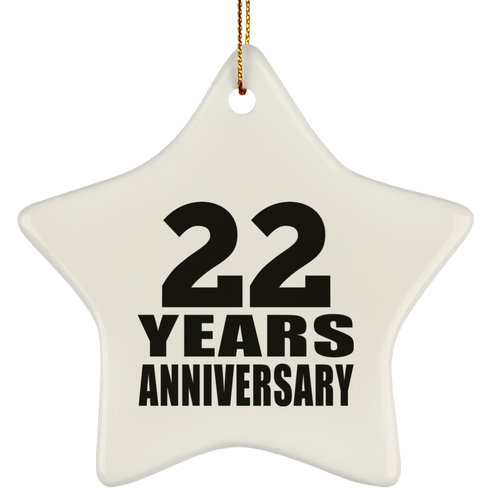 22nd Anniversary 22 Years - Star Ornament