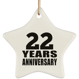 22nd Anniversary 22 Years - Star Ornament