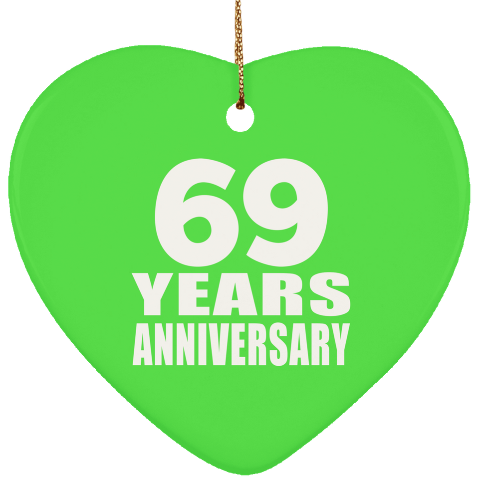 69th Anniversary 69 Years - Heart Ornament