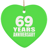 69th Anniversary 69 Years - Heart Ornament
